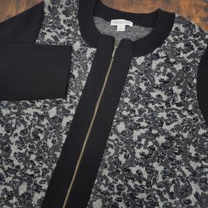 Pendleton Merino/Lambs Wool‎ Zip Front Cardigan Sweater Size XL Gray Black